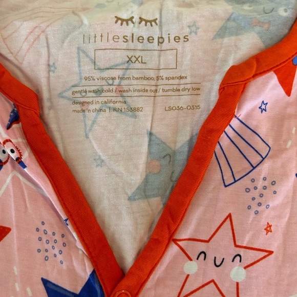 Little Sleepies Pink Stars and Stripes Shorts Pajama Set - Picture 6 of 6